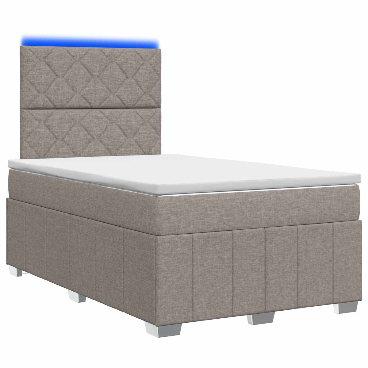 Lit boxspring LED avec matelas Taupe 120 x 190 cm Tissu