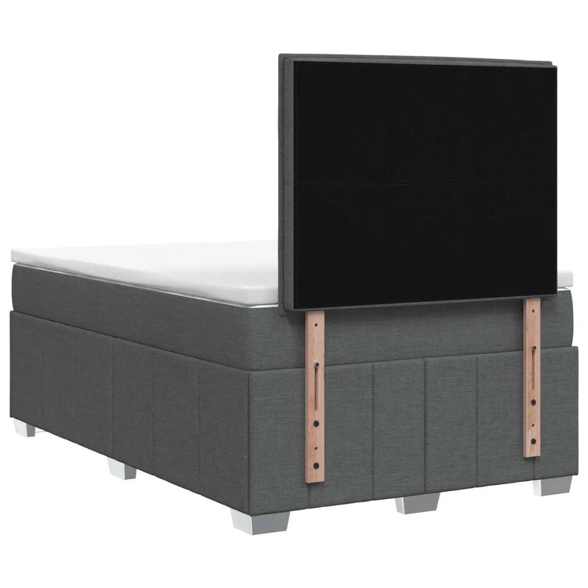 Lit boxspring LED avec matelas Gris foncé 120 x 200 cm Tissu - XIOS