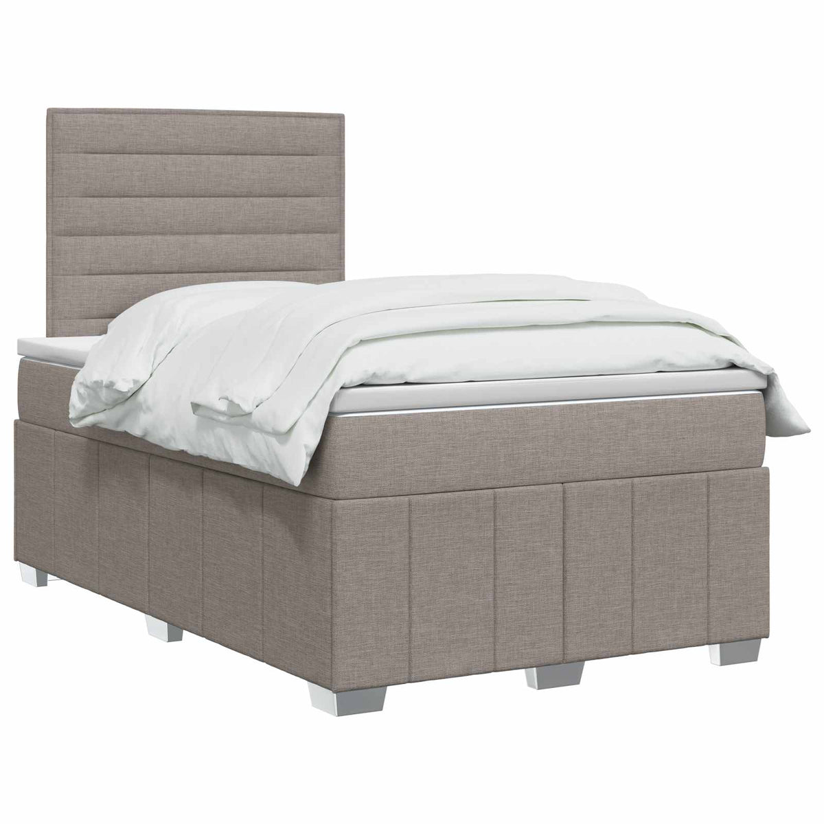 Lit boxspring LED avec matelas Taupe 120 x 200 cm Tissu