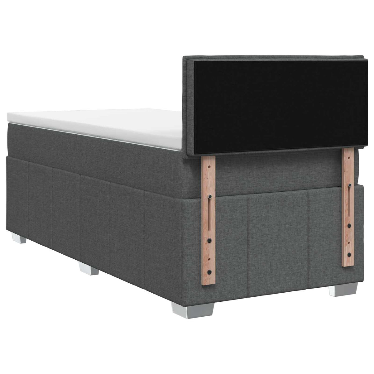 Lit boxspring LED avec matelas Gris foncé 90 x 190 cm Tissu