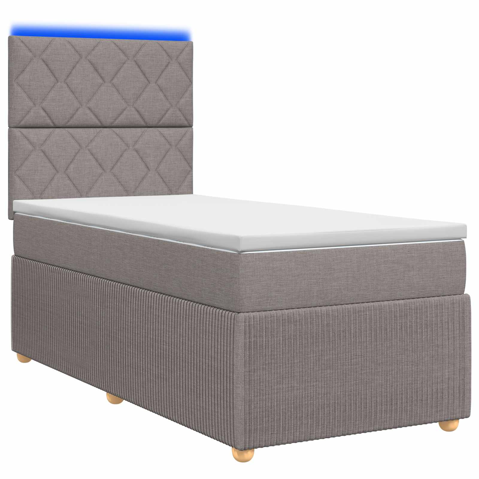 Lit boxspring LED avec matelas Taupe 80 x 200 cm Tissu