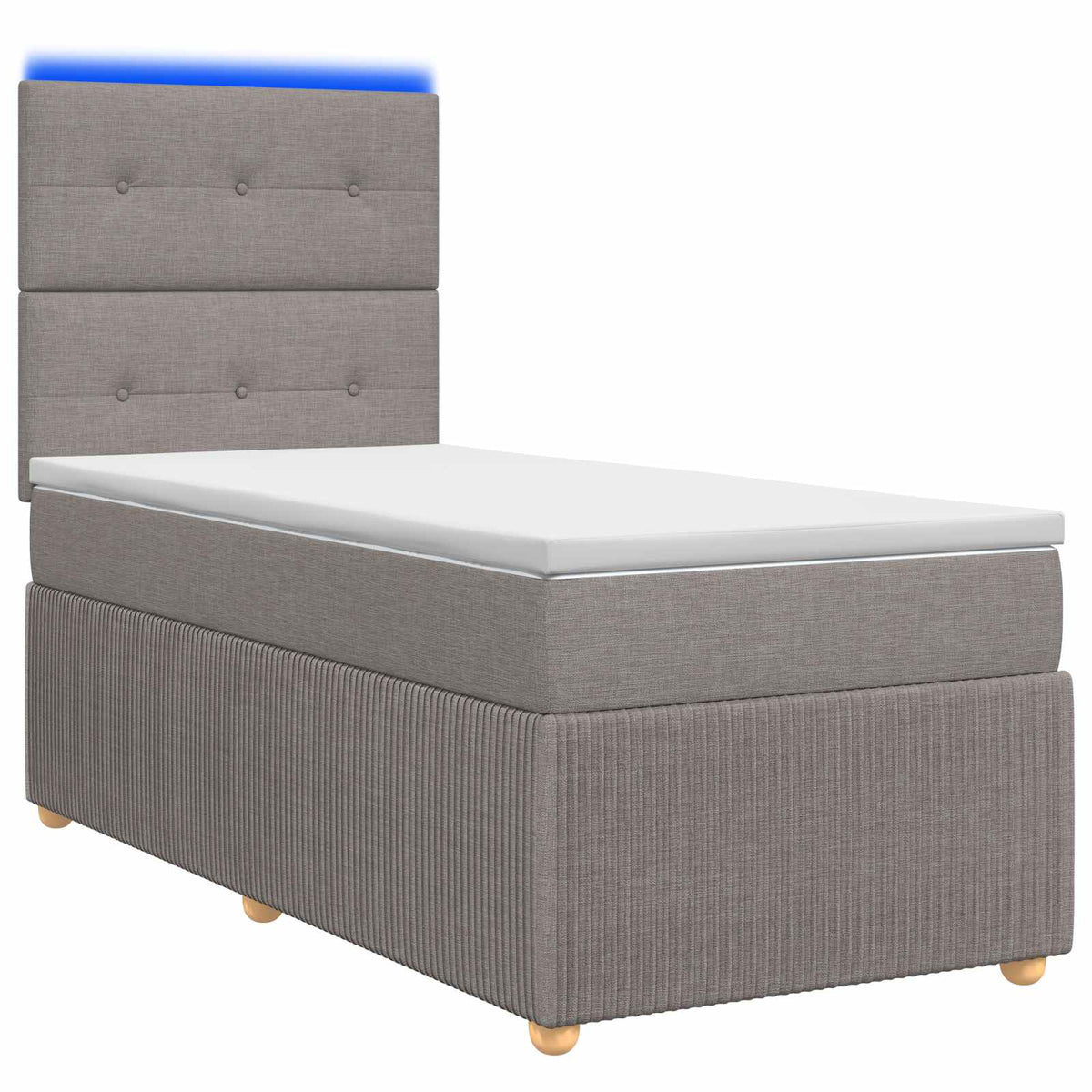 Lit boxspring LED avec matelas Taupe 100 x 200 cm Tissu - XIOS