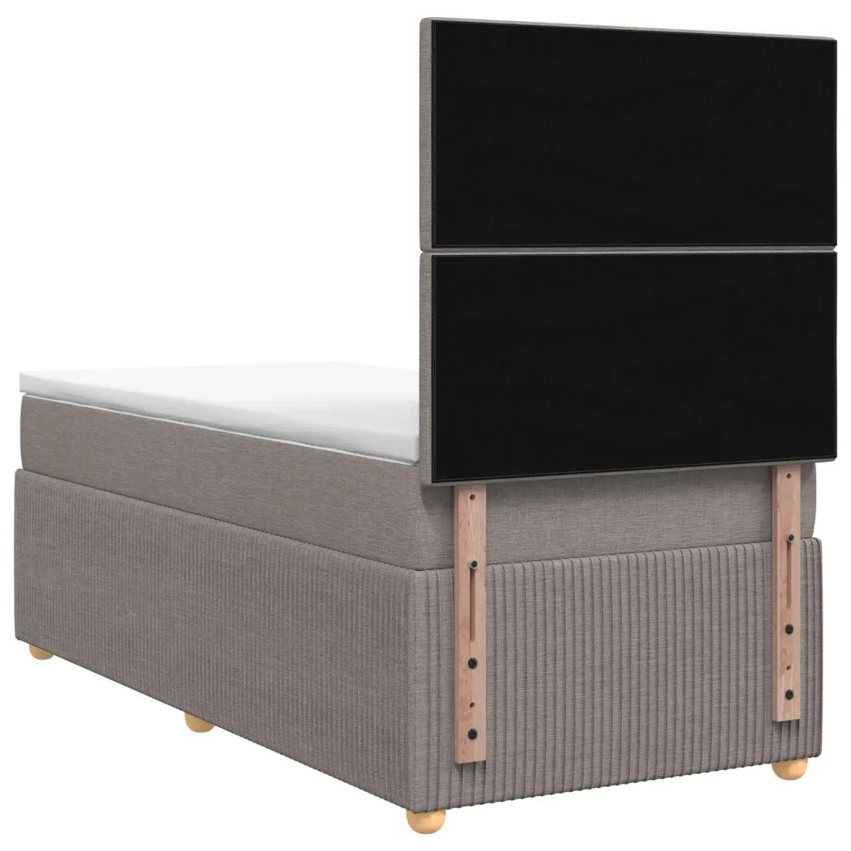 Lit boxspring LED avec matelas Taupe 100 x 200 cm Tissu - XIOS