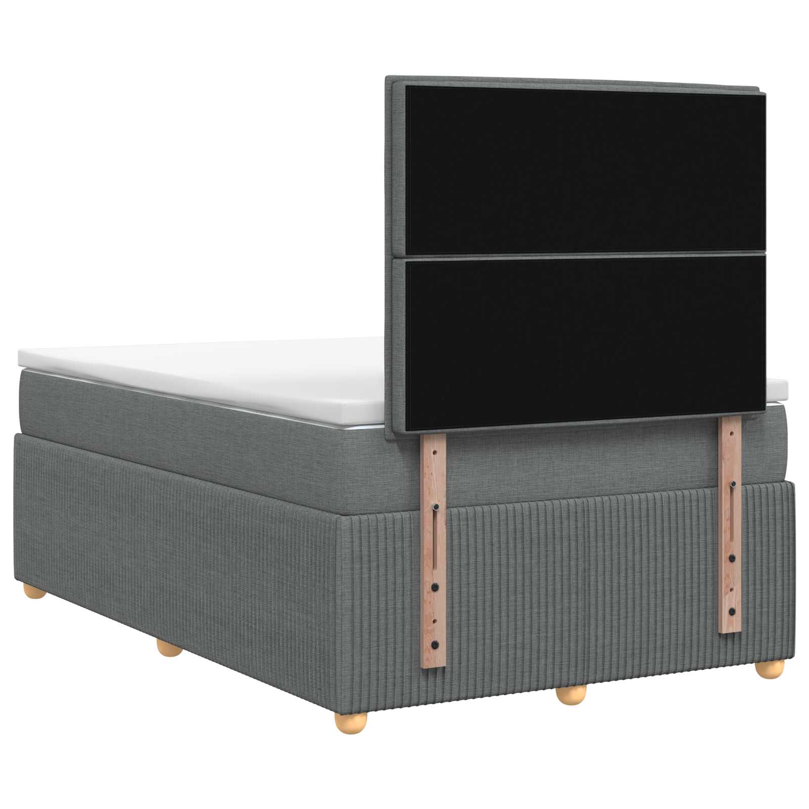 Lit boxspring LED avec matelas Gris foncé 120 x 190 cm Tissu - XIOS