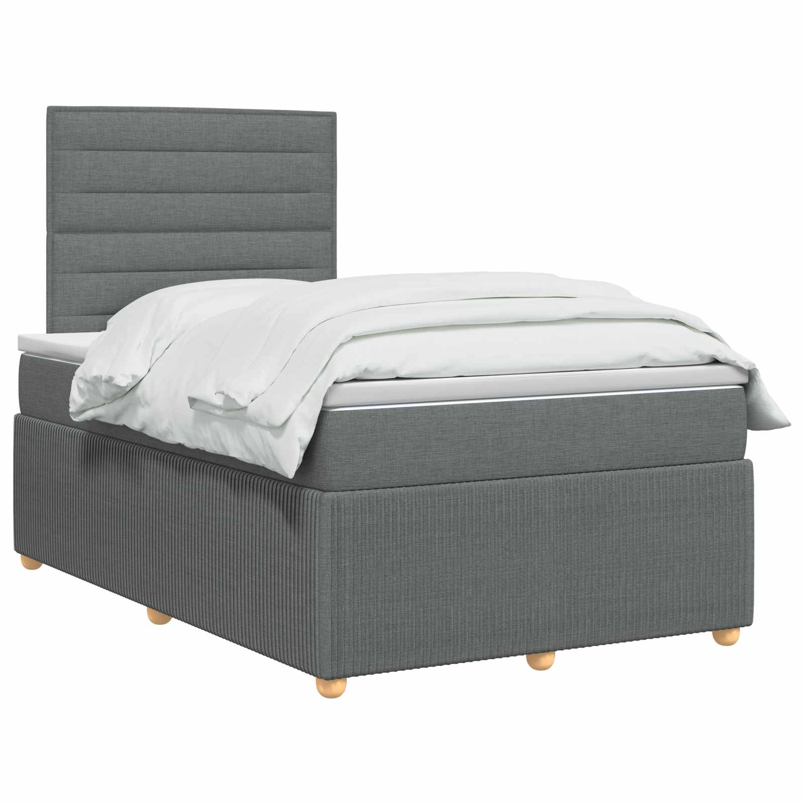 Lit boxspring LED avec matelas Gris foncé 120 x 190 cm Tissu - XIOS