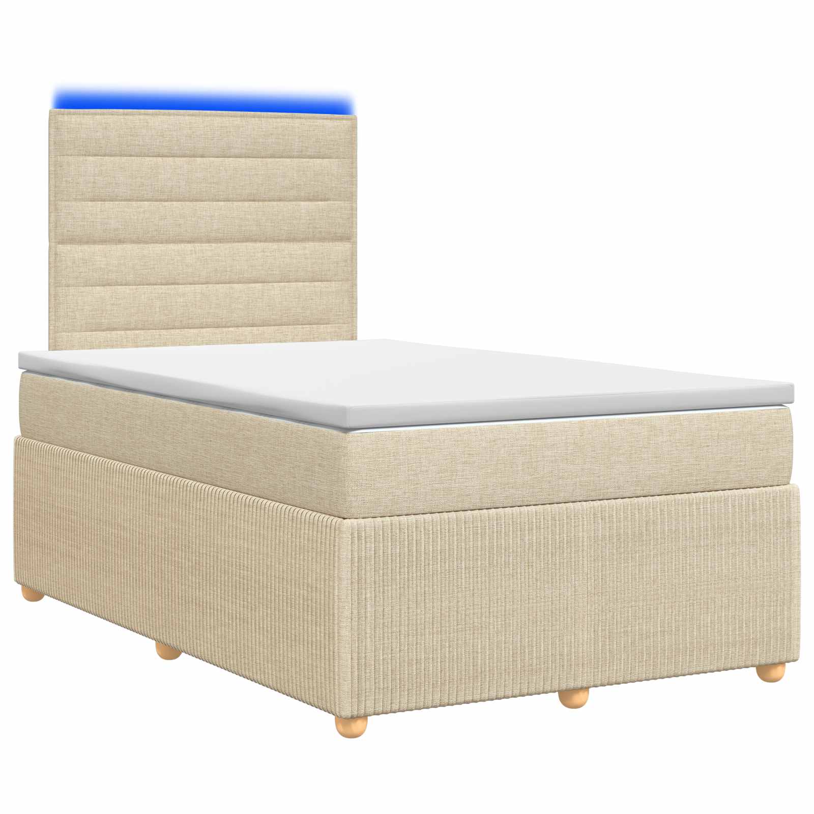 Lit boxspring LED avec matelas Crème 120 x 190 cm Tissu - XIOS