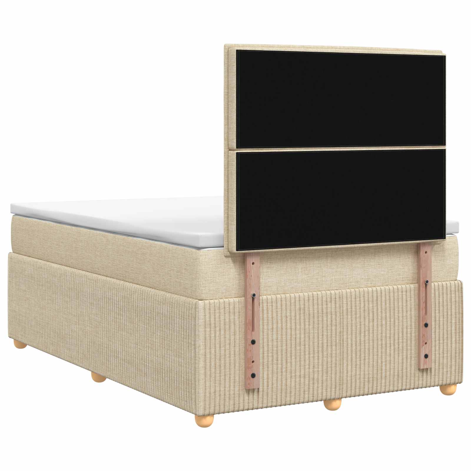 Lit boxspring LED avec matelas Crème 120 x 190 cm Tissu - XIOS