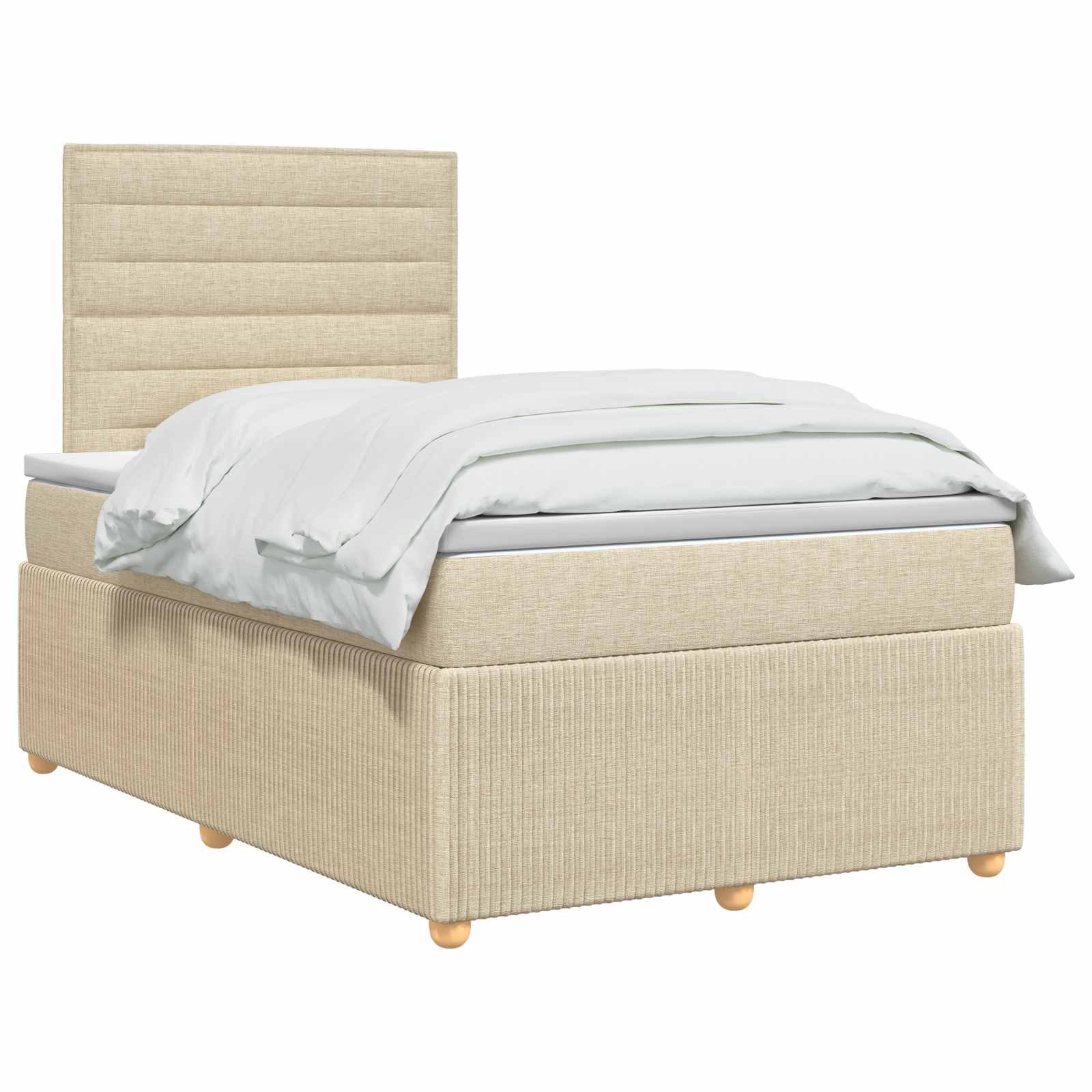 Lit boxspring LED avec matelas Crème 120 x 190 cm Tissu - XIOS
