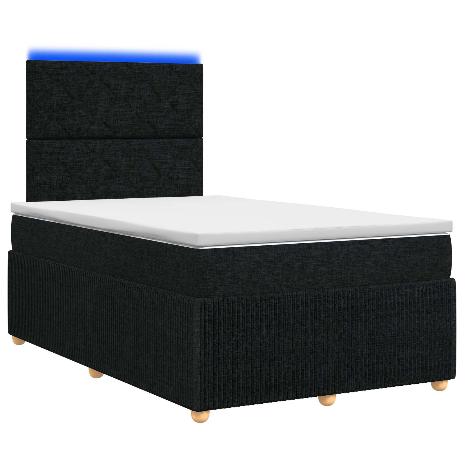 Lit boxspring LED avec matelas Noir 120 x 190 cm Tissu - XIOS