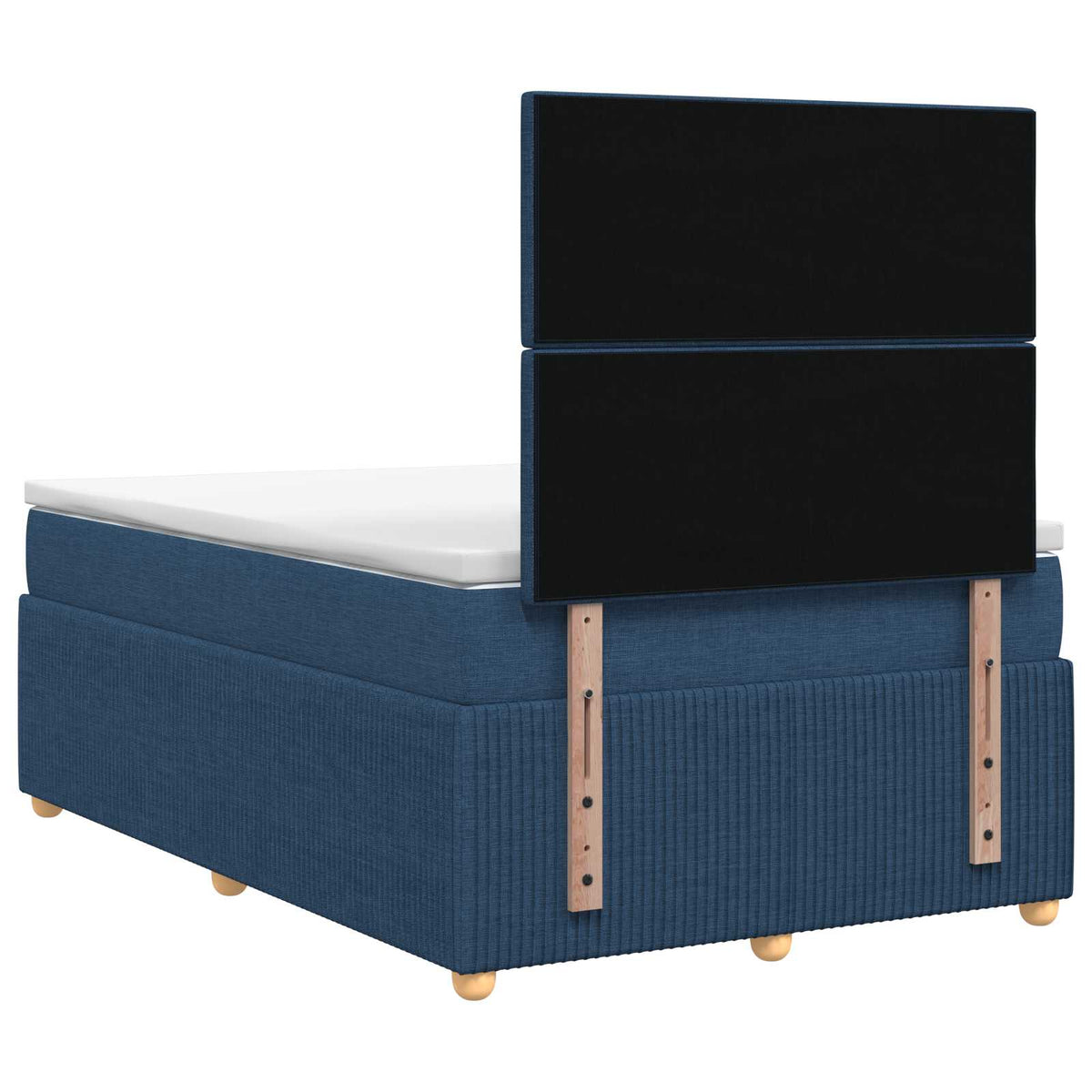 Lit boxspring LED avec matelas Bleu 120 x 200 cm Tissu