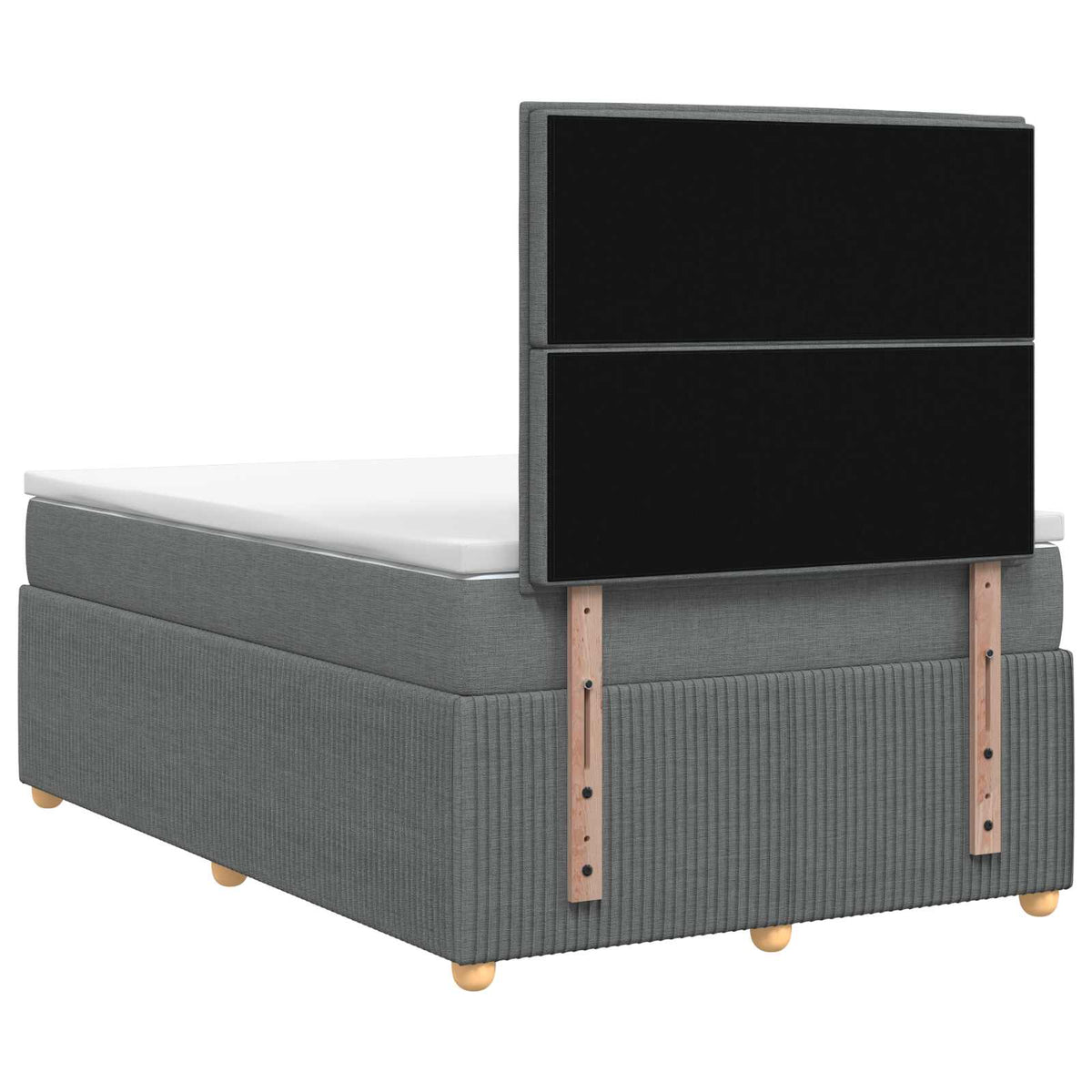 Lit boxspring LED avec matelas Gris foncé 120 x 200 cm Tissu