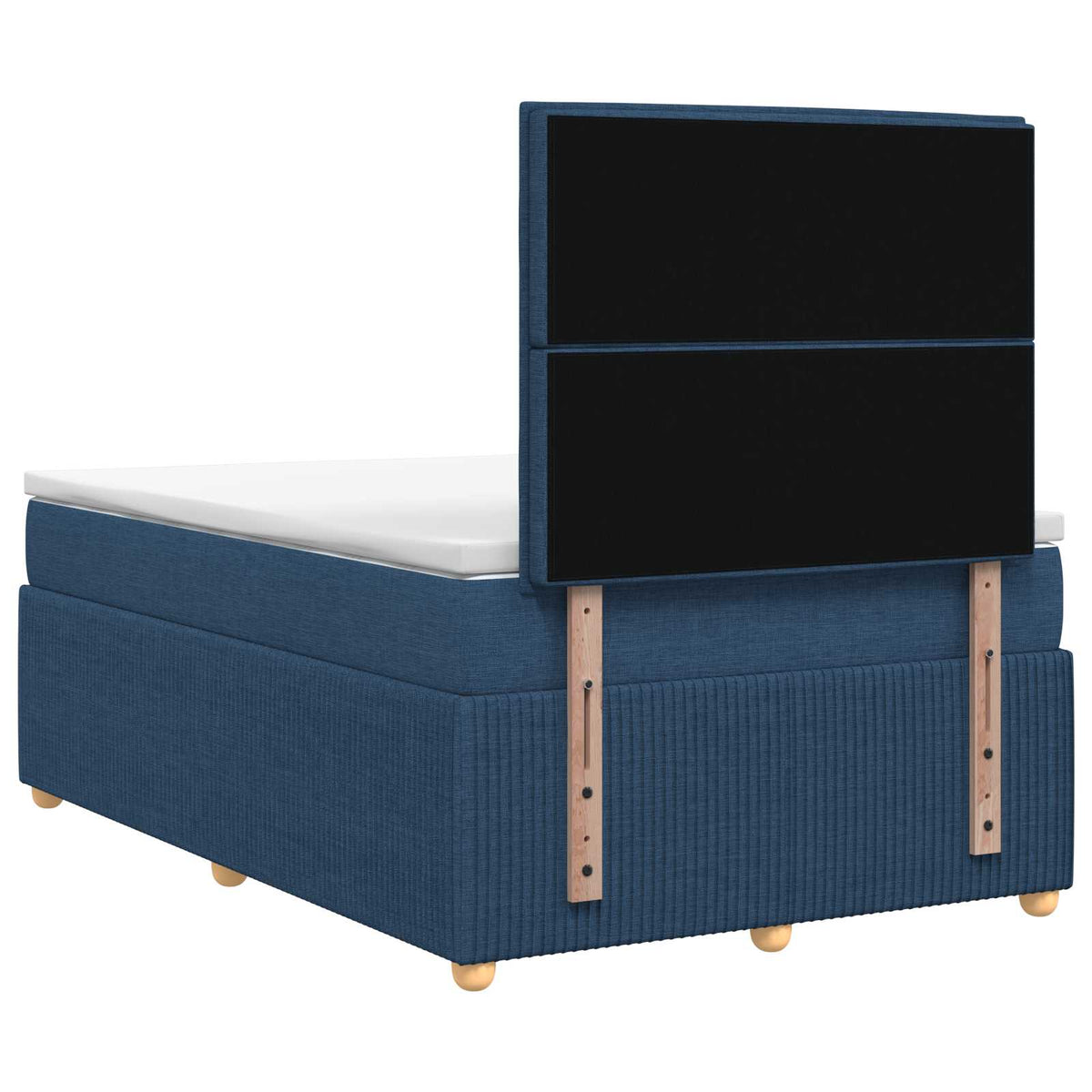 Lit boxspring LED avec matelas Bleu 120 x 200 cm Tissu