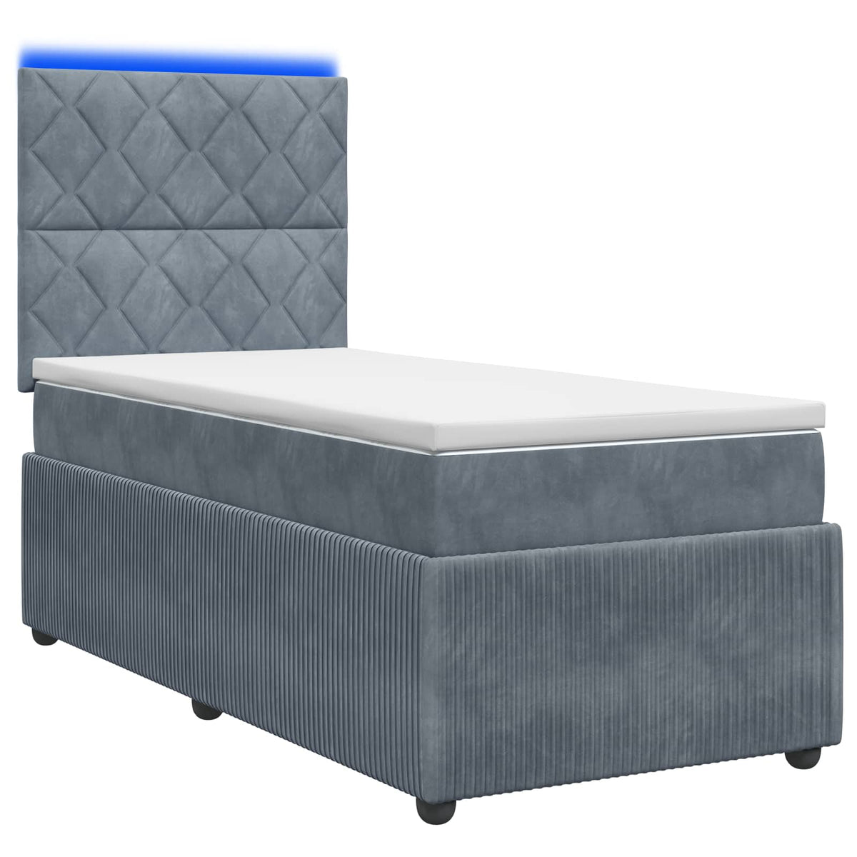 Lit boxspring LED avec matelas Gris foncé 80 x 200 cm Velours - XIOS