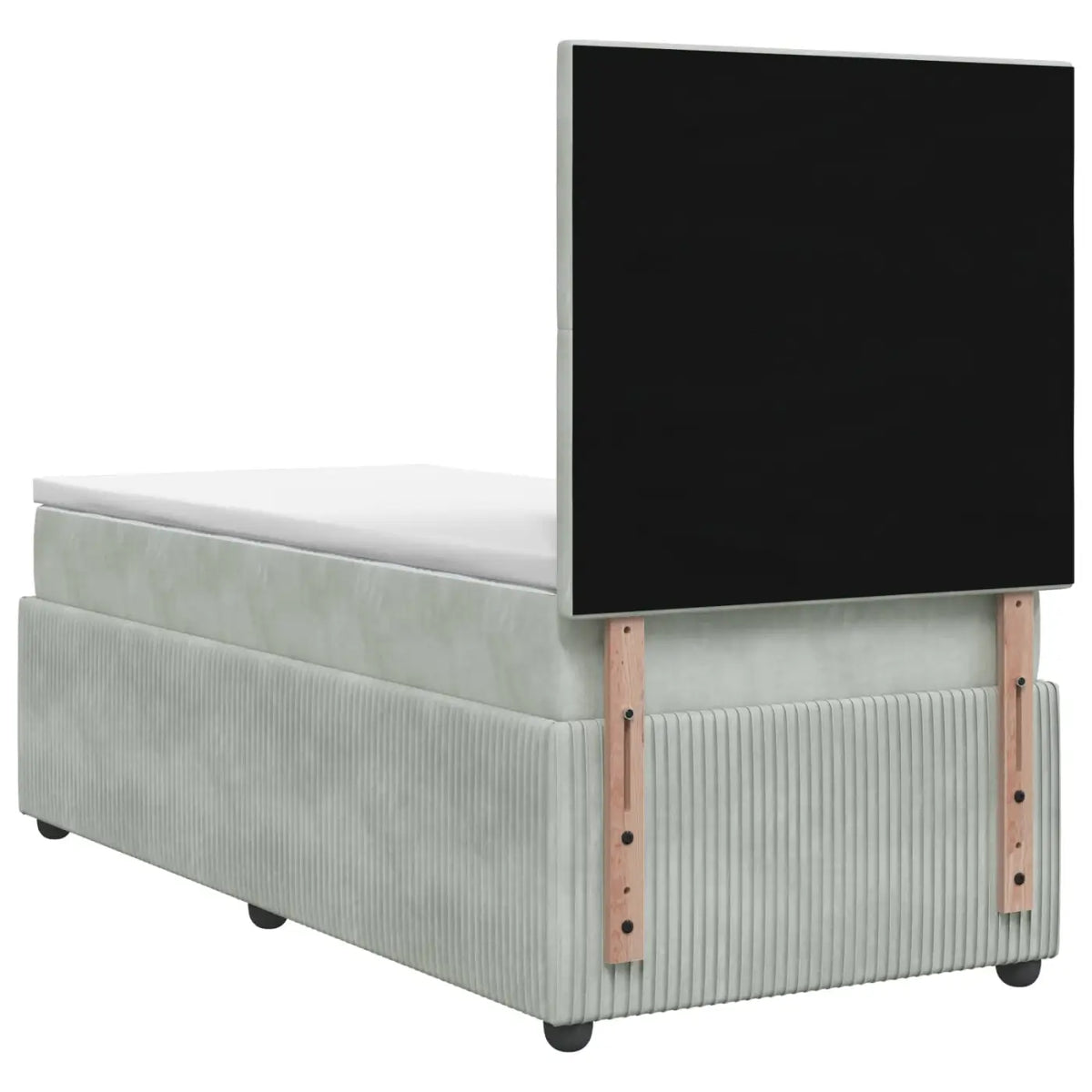 Lit boxspring LED avec matelas Gris clair 90 x 190 cm Velours - XIOS