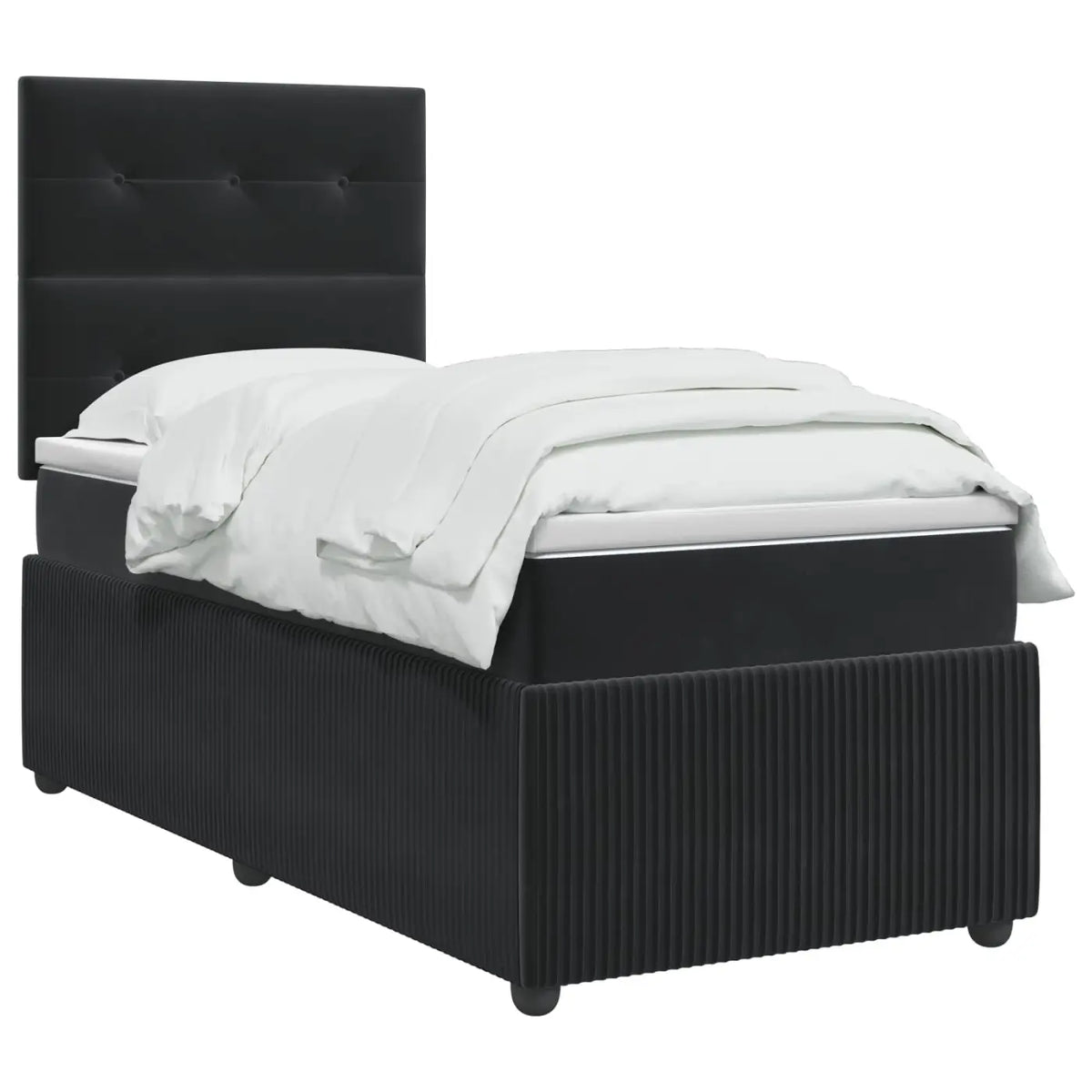 Lit boxspring LED avec matelas Noir 90 x 190 cm Velours - XIOS