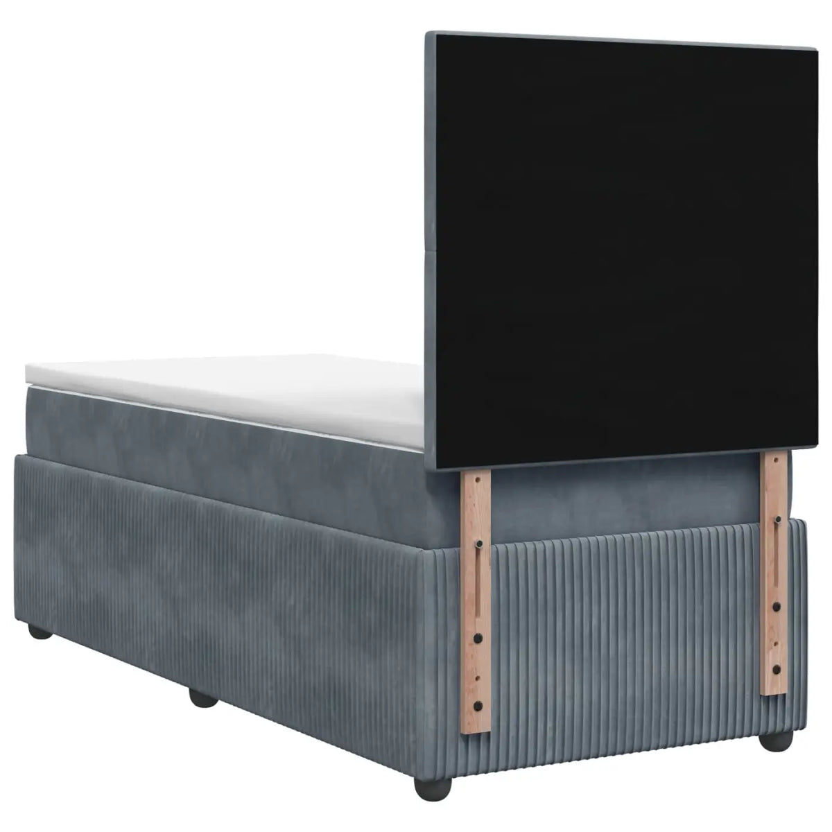 Lit boxspring LED avec matelas Gris foncé 90 x 190 cm Velours - XIOS