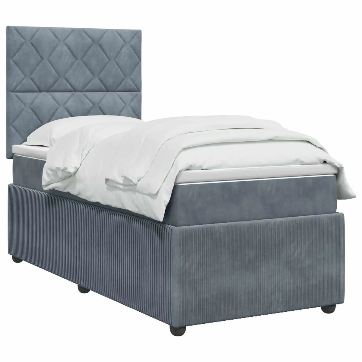 Lit boxspring LED avec matelas Gris foncé 90 x 190 cm Velours - XIOS
