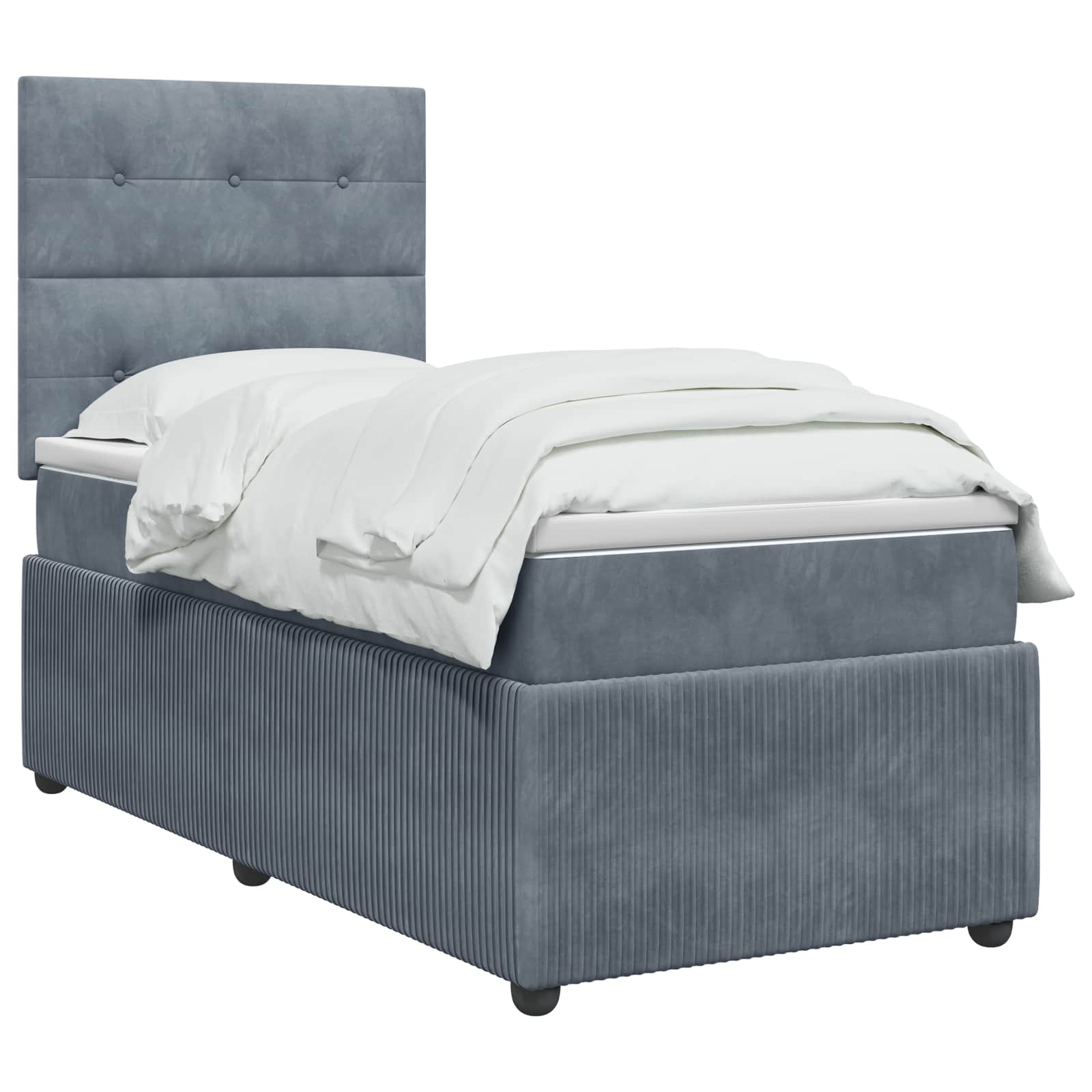 Lit boxspring LED avec matelas Gris foncé 90 x 200 cm Velours - XIOS