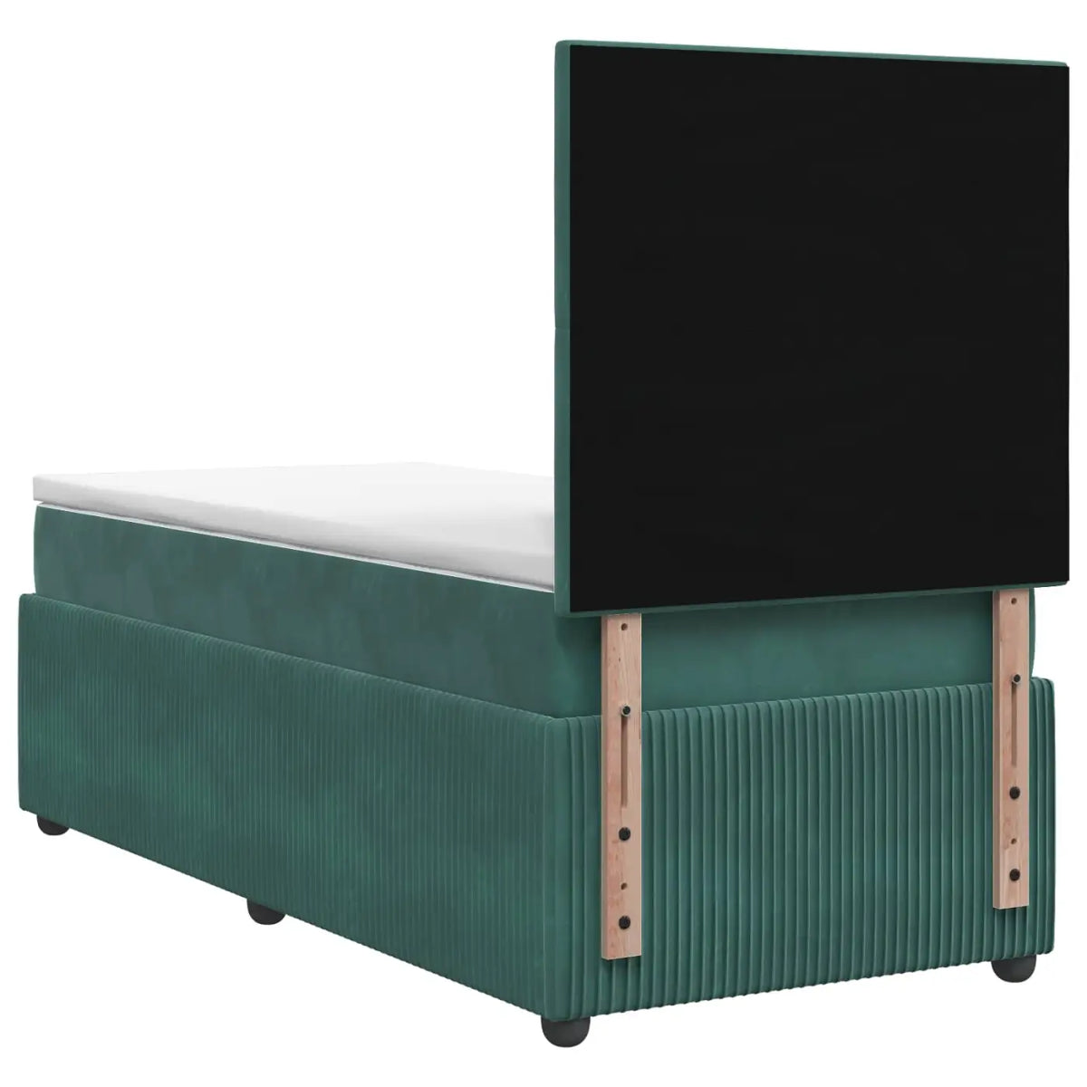 Lit boxspring LED avec matelas Vert foncé 100 x 200 cm Velours - XIOS
