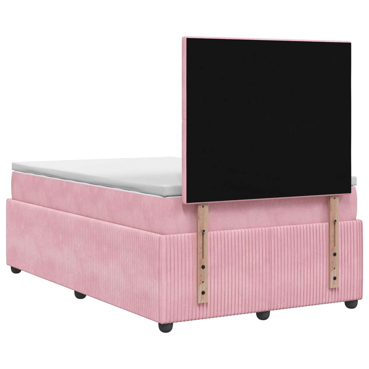 Lit boxspring LED avec matelas Rose 120 x 190 cm Velours