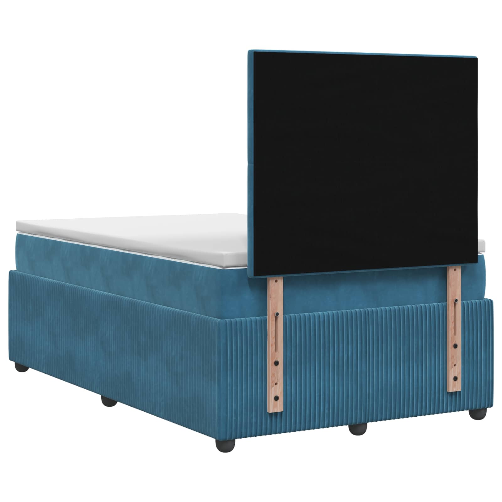 Lit boxspring LED avec matelas Bleu 120 x 190 cm Velours