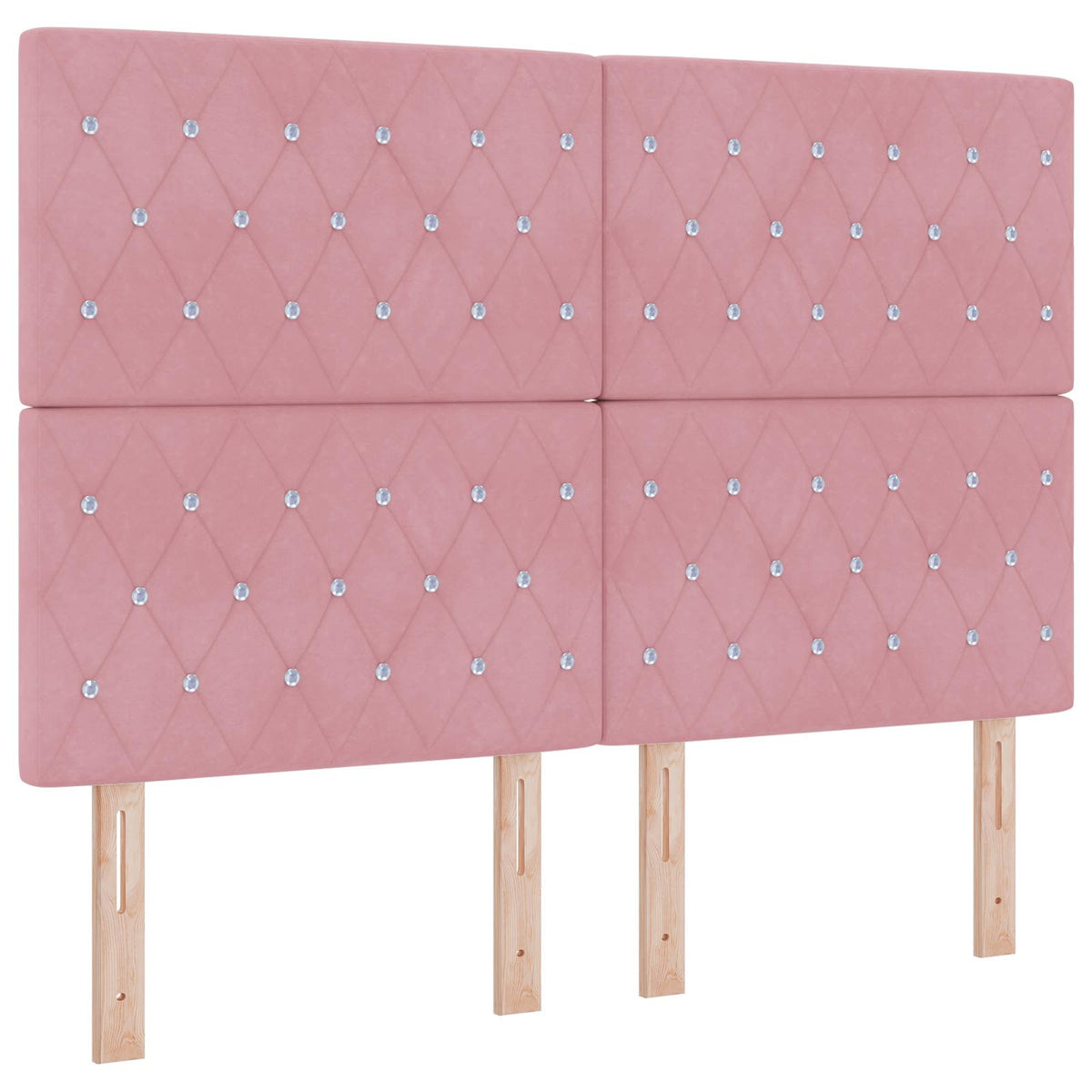 Lit boxspring LED avec matelas Rose 140 x 190 cm Velours