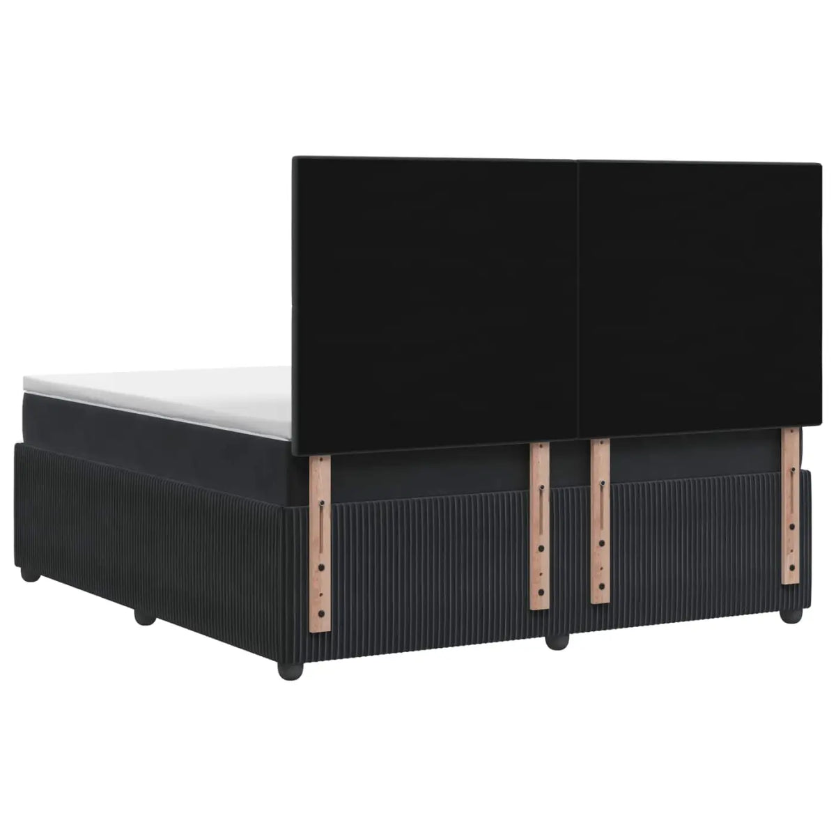 Lit boxspring LED avec matelas Noir 140 x 190 cm Velours - XIOS