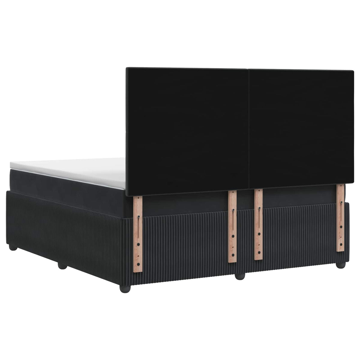 Lit boxspring LED avec matelas Noir 140 x 200 cm Velours