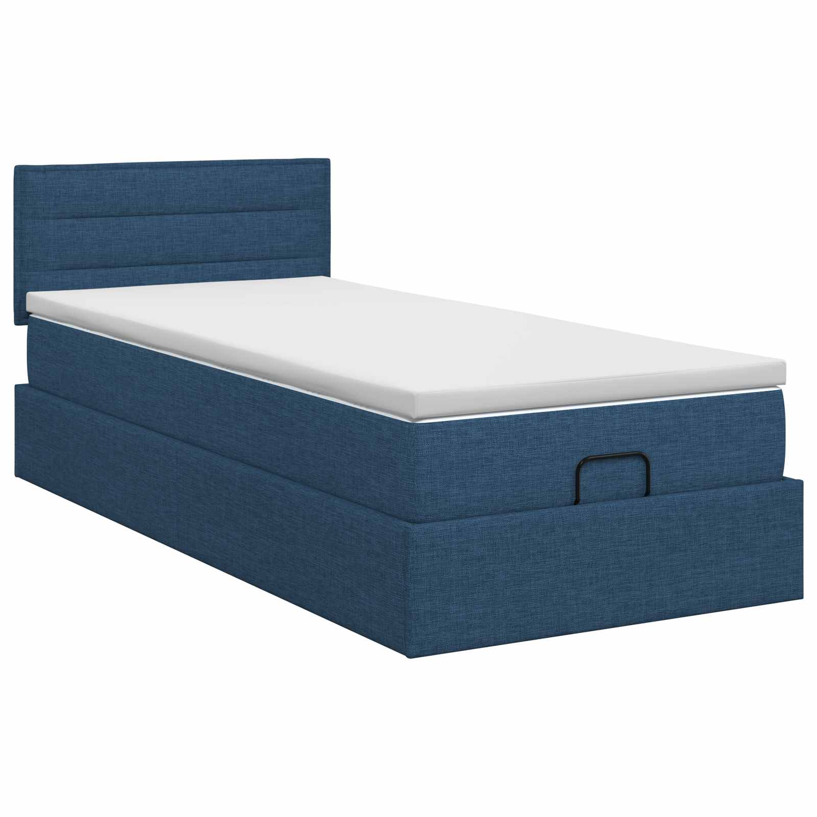 Lit ottoman avec matelas Bleu 90 x 190 cm Tissu - XIOS