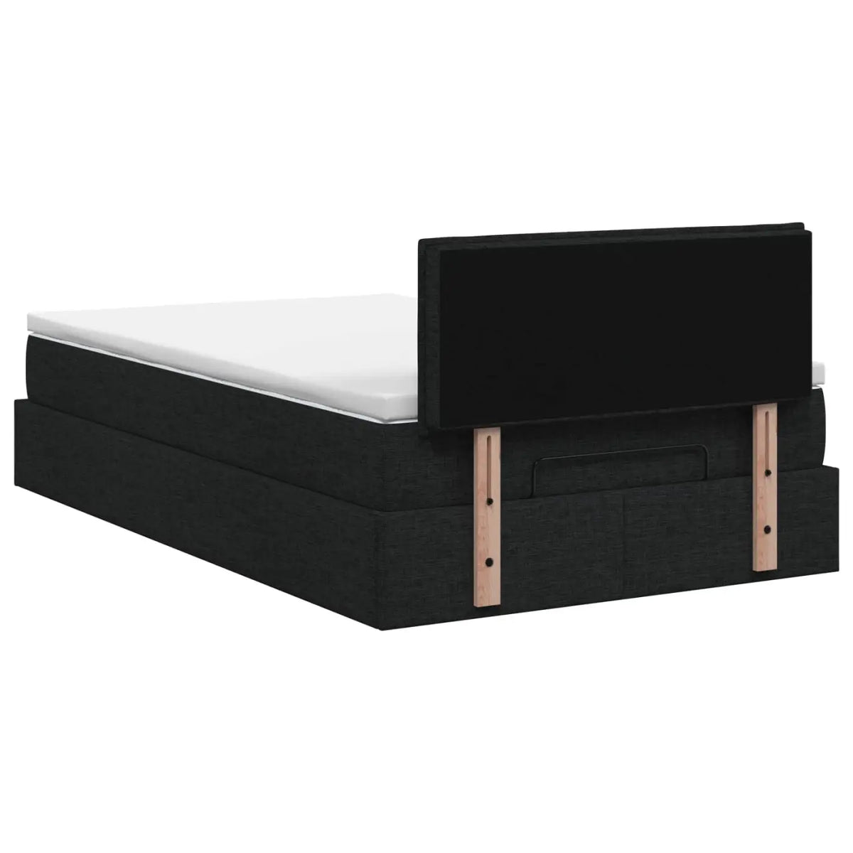 Lit ottoman avec matelas Noir 120 x 190 cm Tissu - XIOS