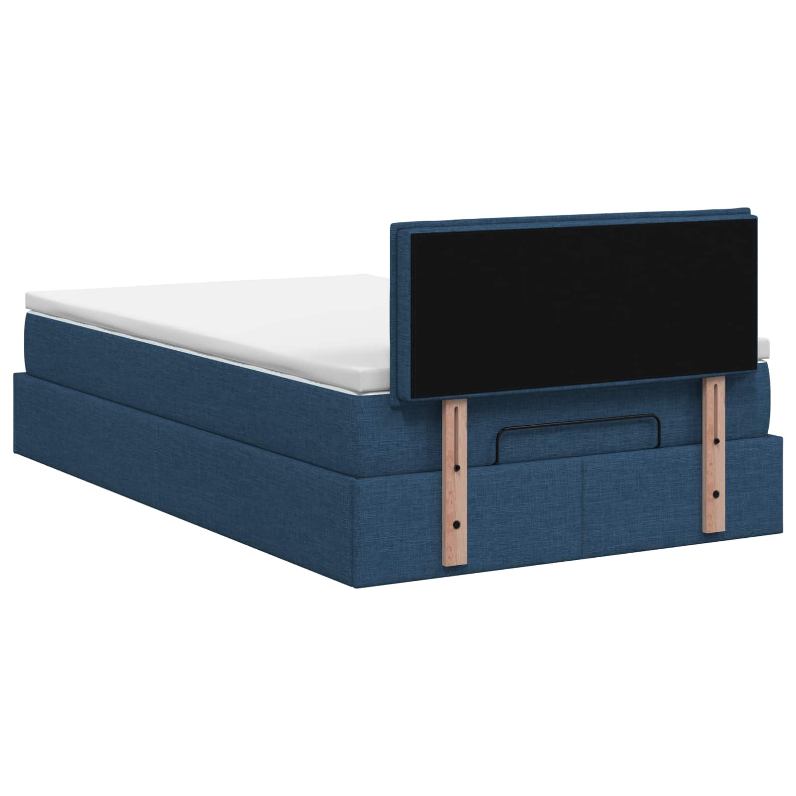 Lit ottoman avec matelas Bleu 120 x 190 cm Tissu