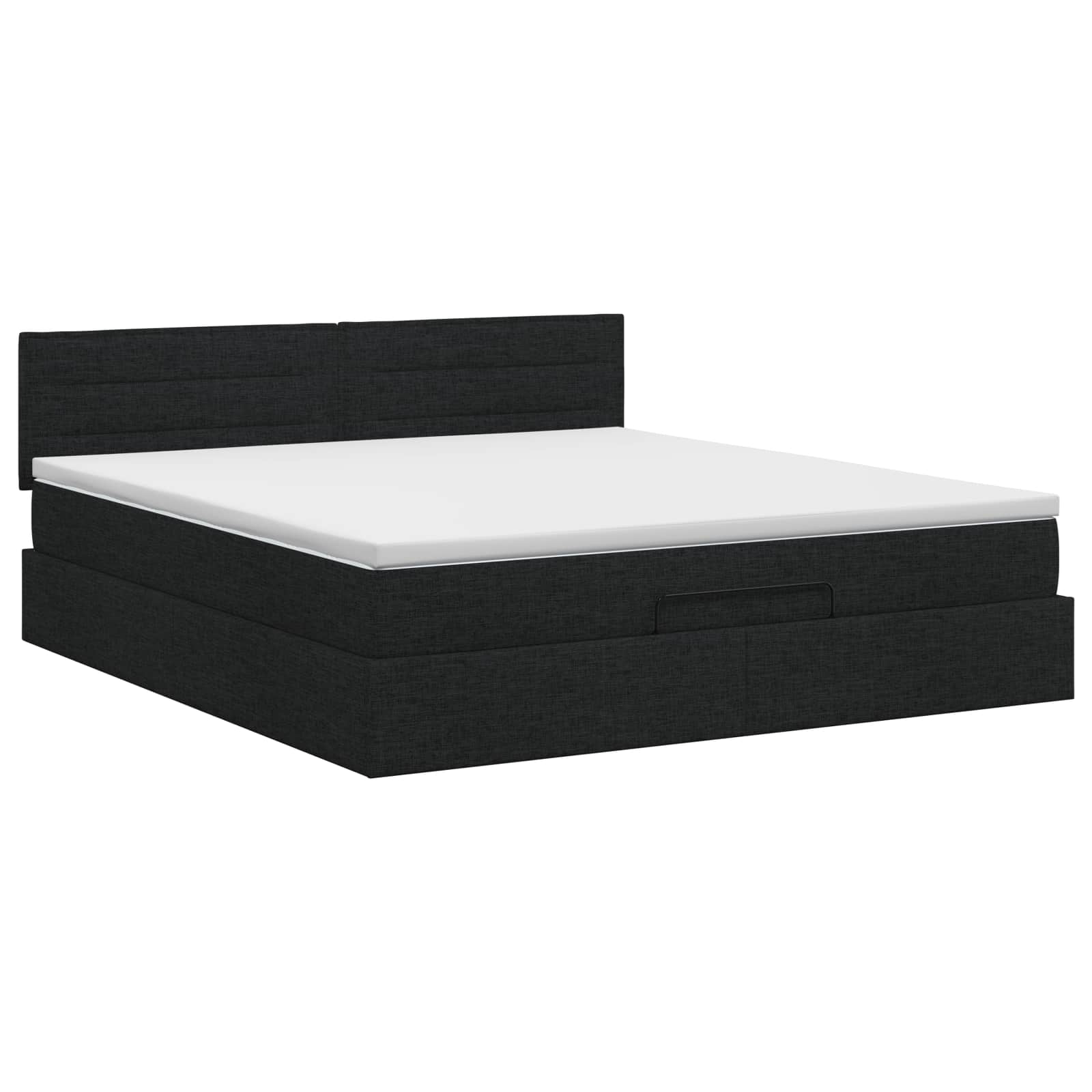 Lit ottoman avec matelas Noir 140 x 190 cm Tissu - XIOS
