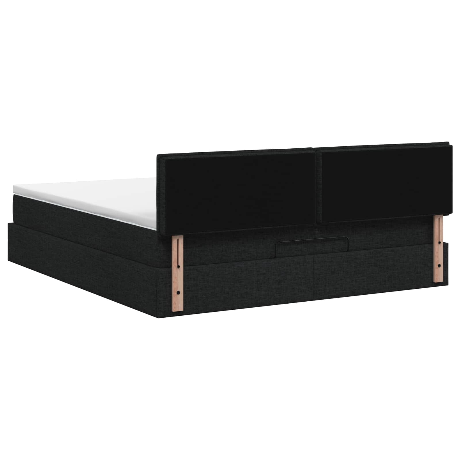 Lit ottoman avec matelas Noir 140 x 190 cm Tissu - XIOS