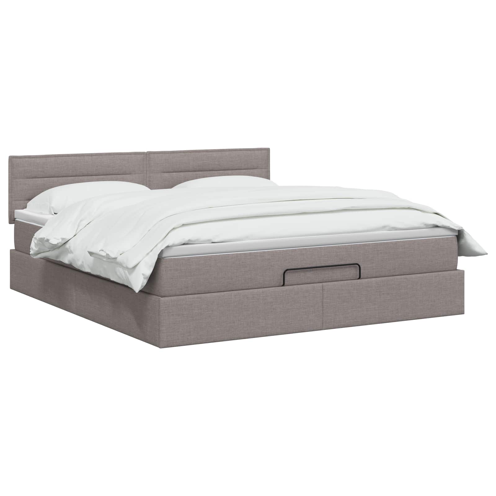 Lit ottoman avec matelas Taupe 140 x 190 cm Tissu - XIOS