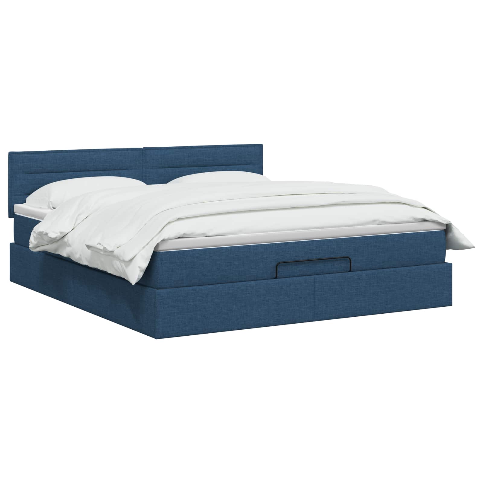 Lit ottoman avec matelas Bleu 140 x 190 cm Tissu - XIOS