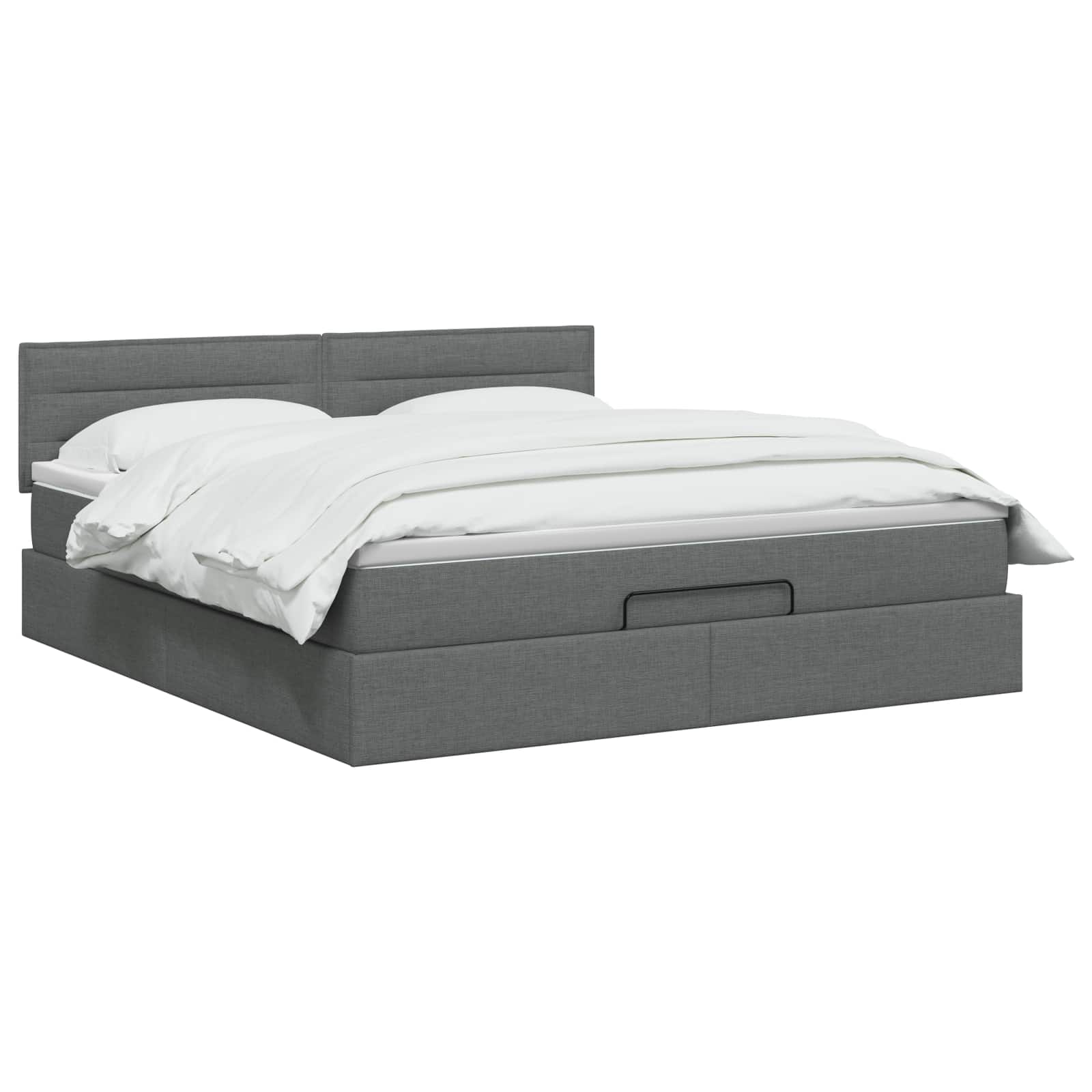 Lit ottoman avec matelas Gris foncé 140 x 200 cm Tissu - XIOS