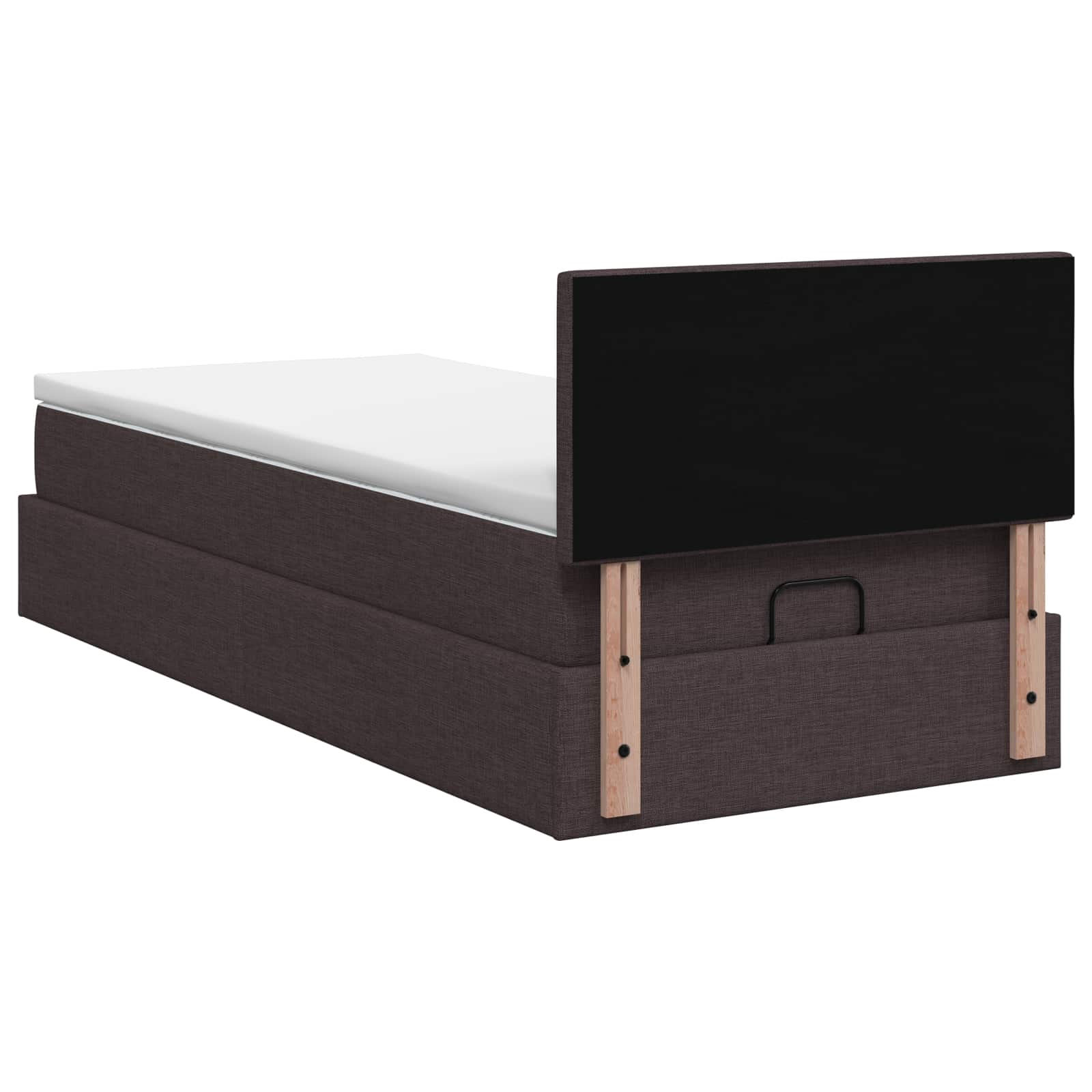 Lit ottoman avec matelas Marron foncé 90 x 190 cm Tissu - XIOS