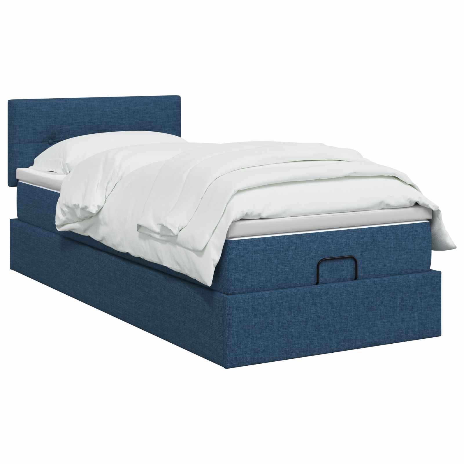 Lit ottoman avec matelas Bleu 90 x 190 cm Tissu - XIOS