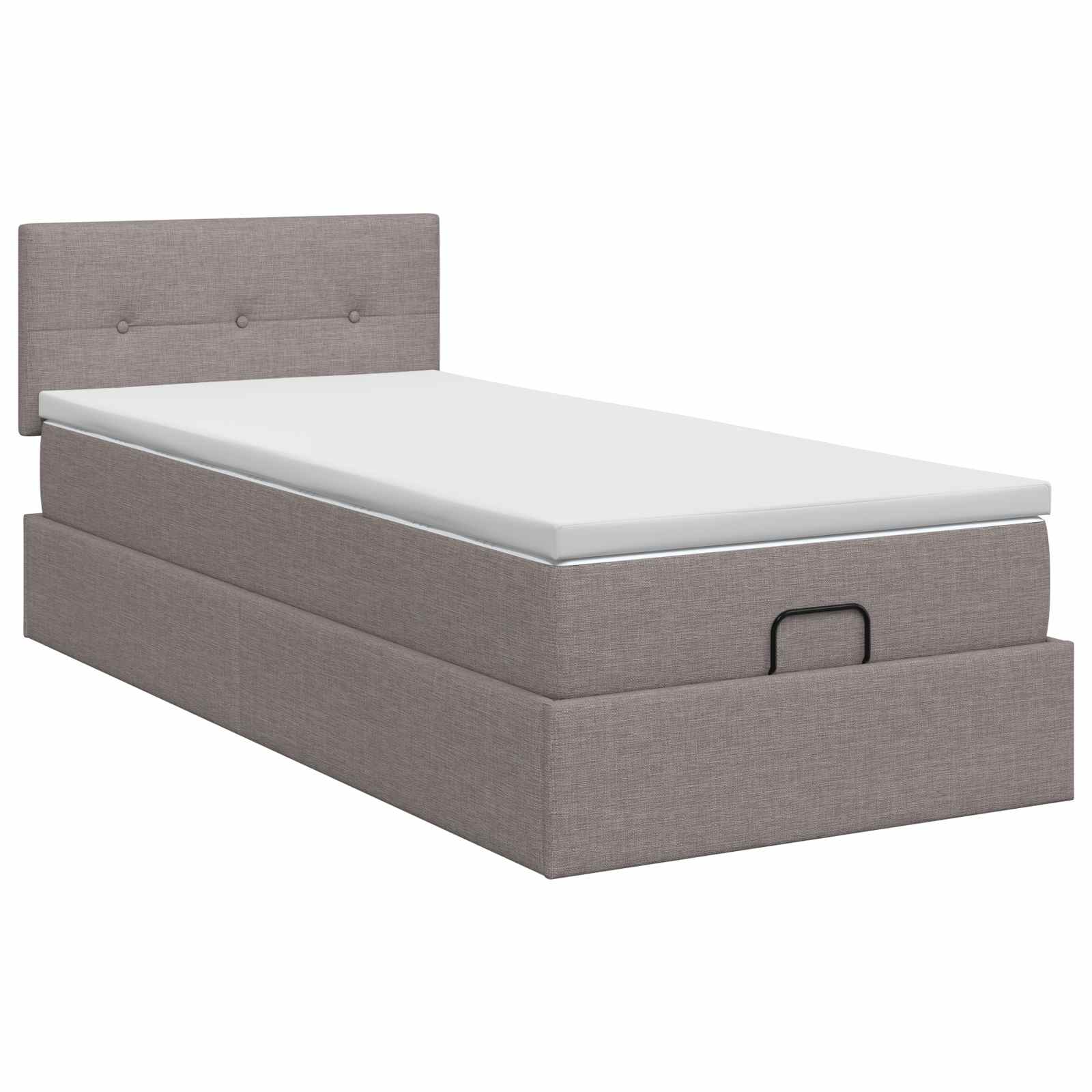 Lit ottoman avec matelas Taupe 100 x 200 cm Tissu