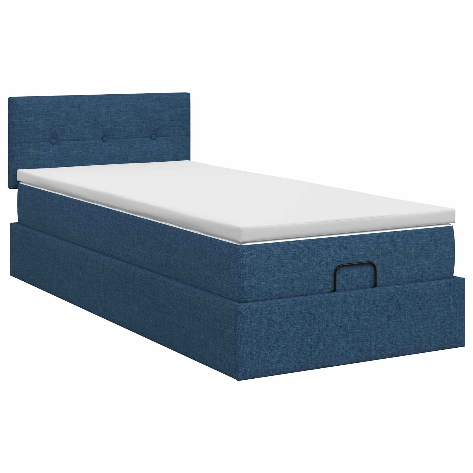 Lit ottoman avec matelas Bleu 100 x 200 cm Tissu