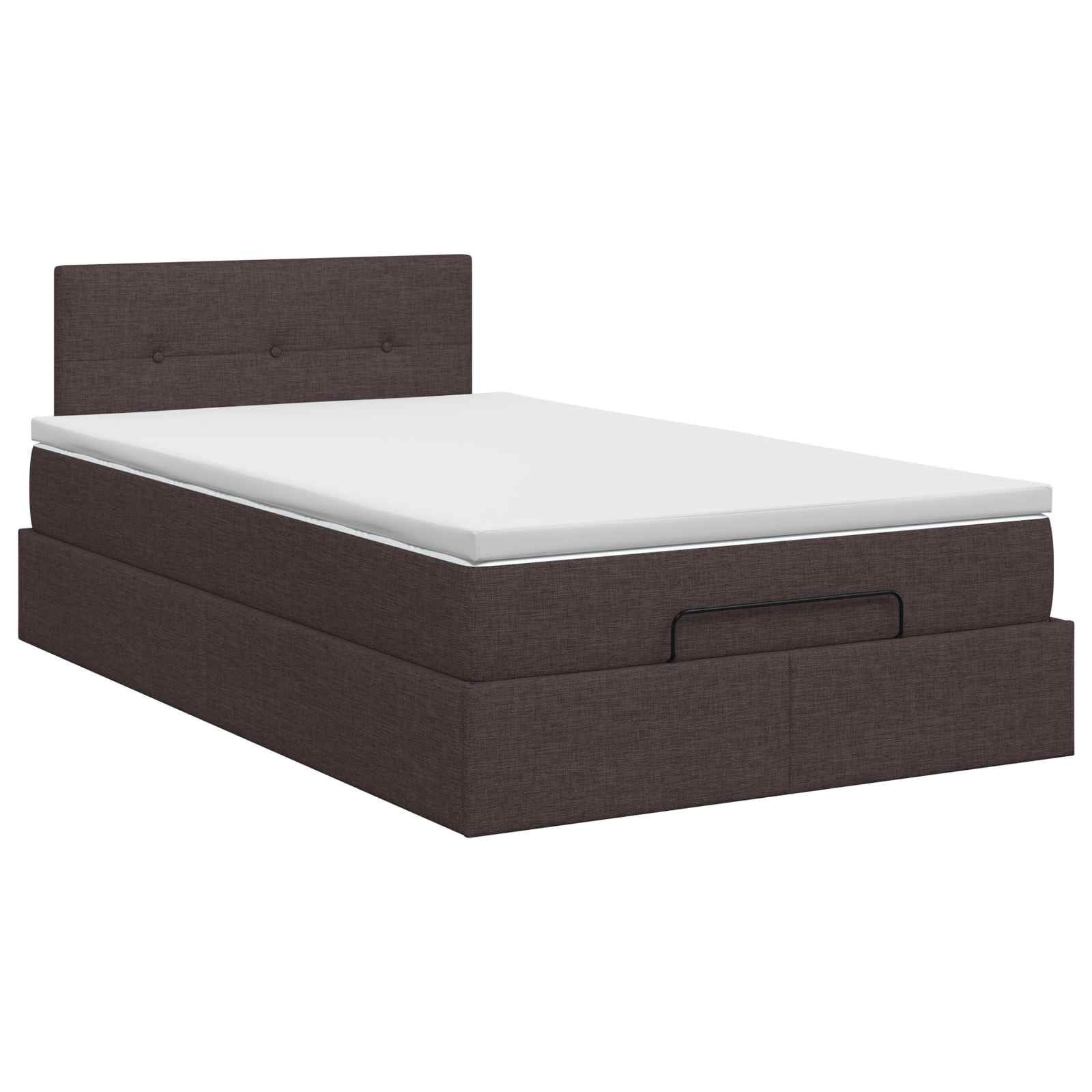 Lit ottoman avec matelas Marron foncé 120 x 190 cm Tissu - XIOS