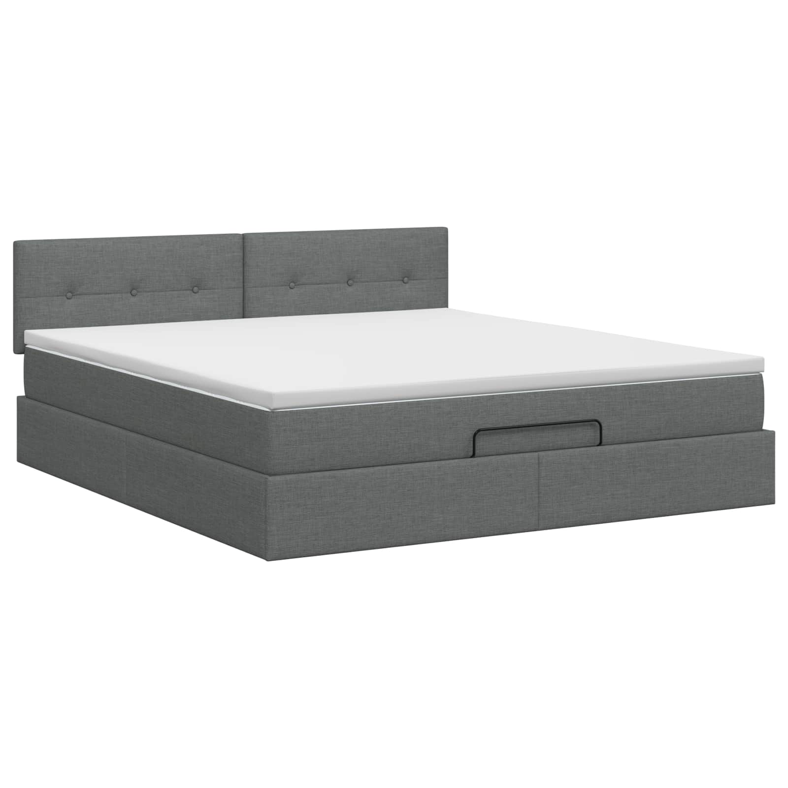Lit ottoman avec matelas Gris foncé 140 x 190 cm Tissu - XIOS