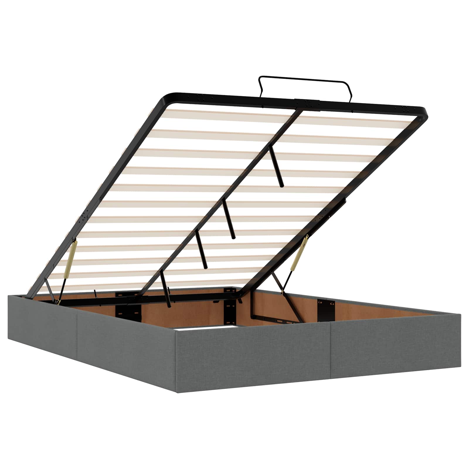 Lit ottoman avec matelas Gris foncé 140 x 190 cm Tissu - XIOS