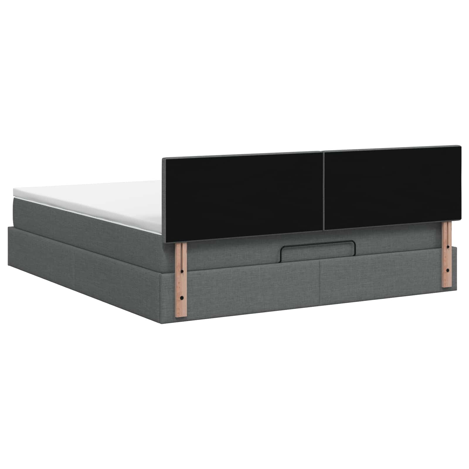 Lit ottoman avec matelas Gris foncé 140 x 190 cm Tissu - XIOS