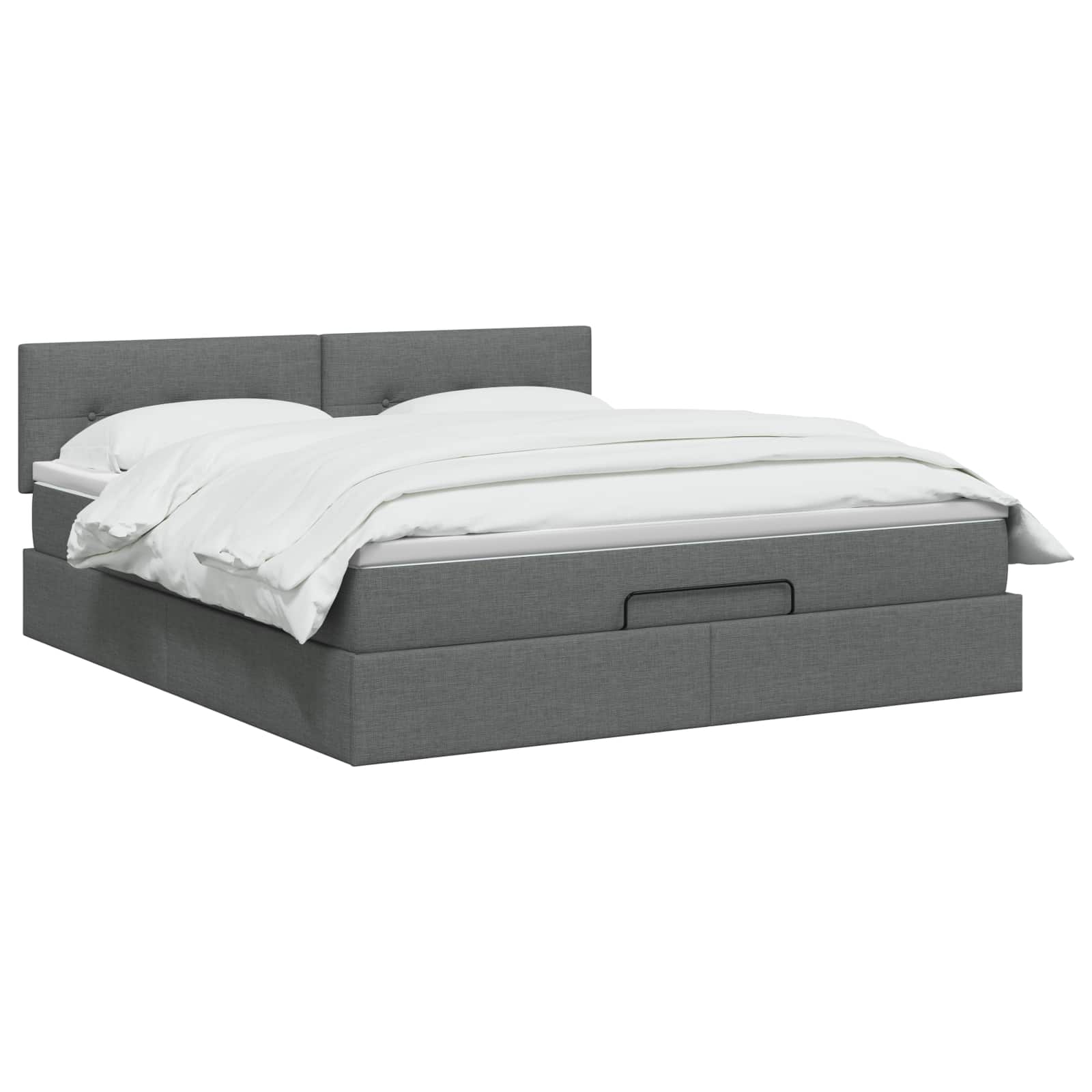 Lit ottoman avec matelas Gris foncé 140 x 190 cm Tissu - XIOS