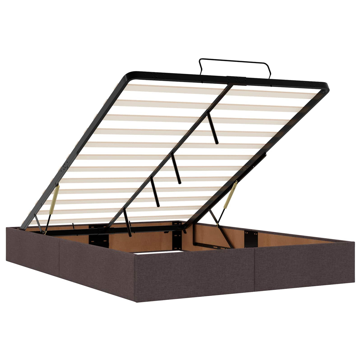 Lit ottoman avec matelas Marron foncé 140 x 190 cm Tissu