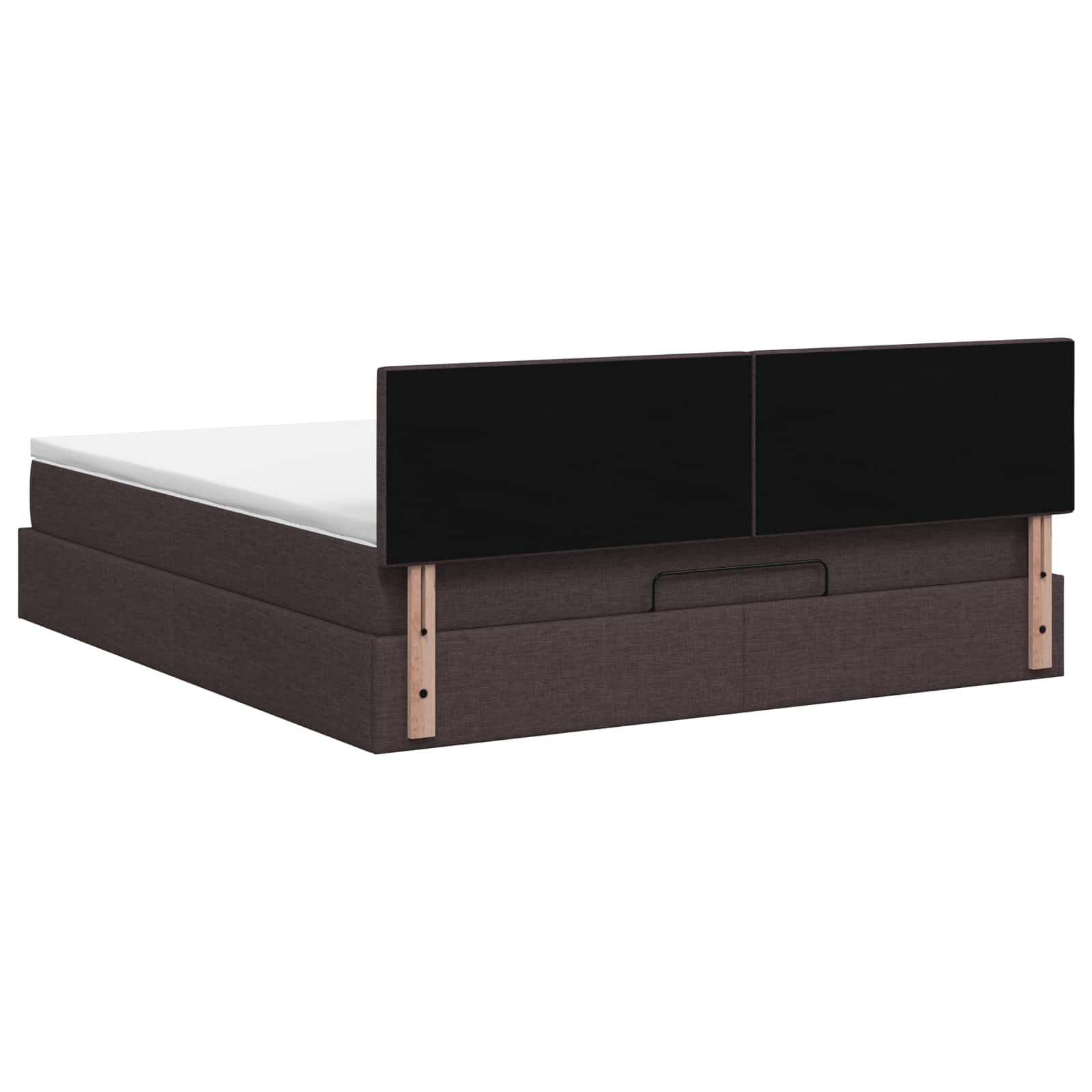 Lit ottoman avec matelas Marron foncé 140 x 190 cm Tissu - XIOS