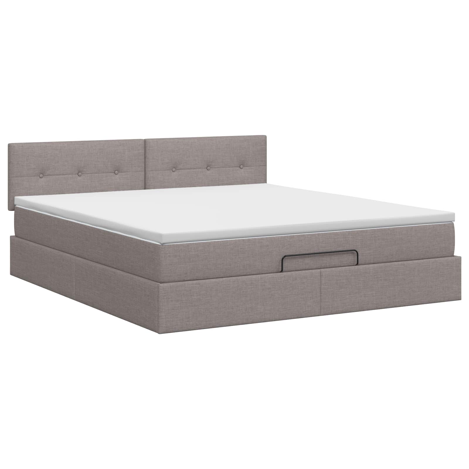 Lit ottoman avec matelas Taupe 140 x 190 cm Tissu - XIOS