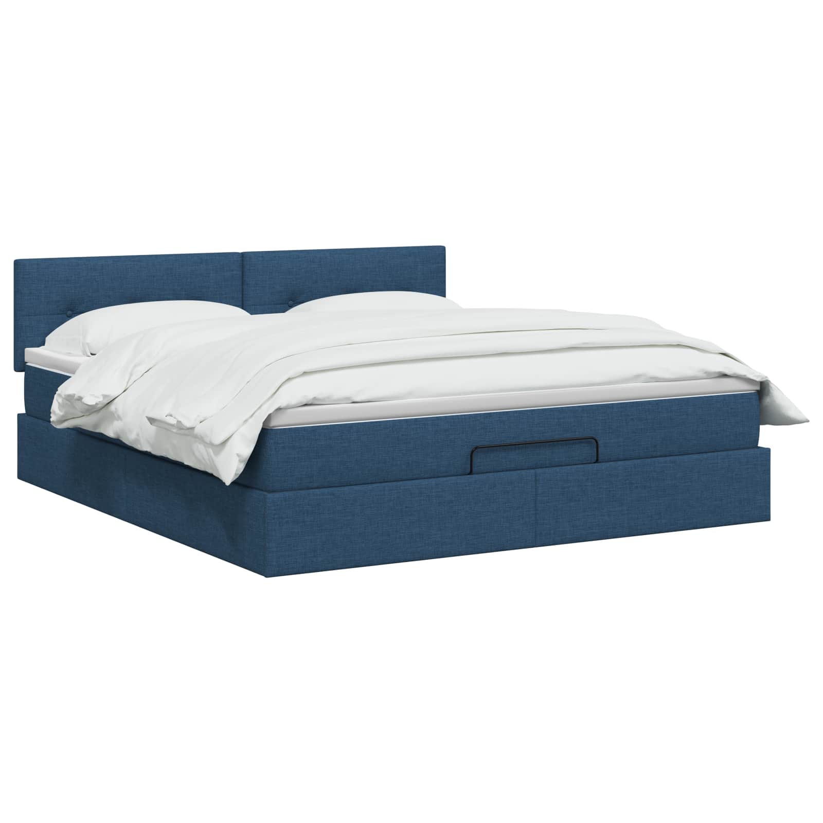 Lit ottoman avec matelas Bleu 140 x 190 cm Tissu - XIOS