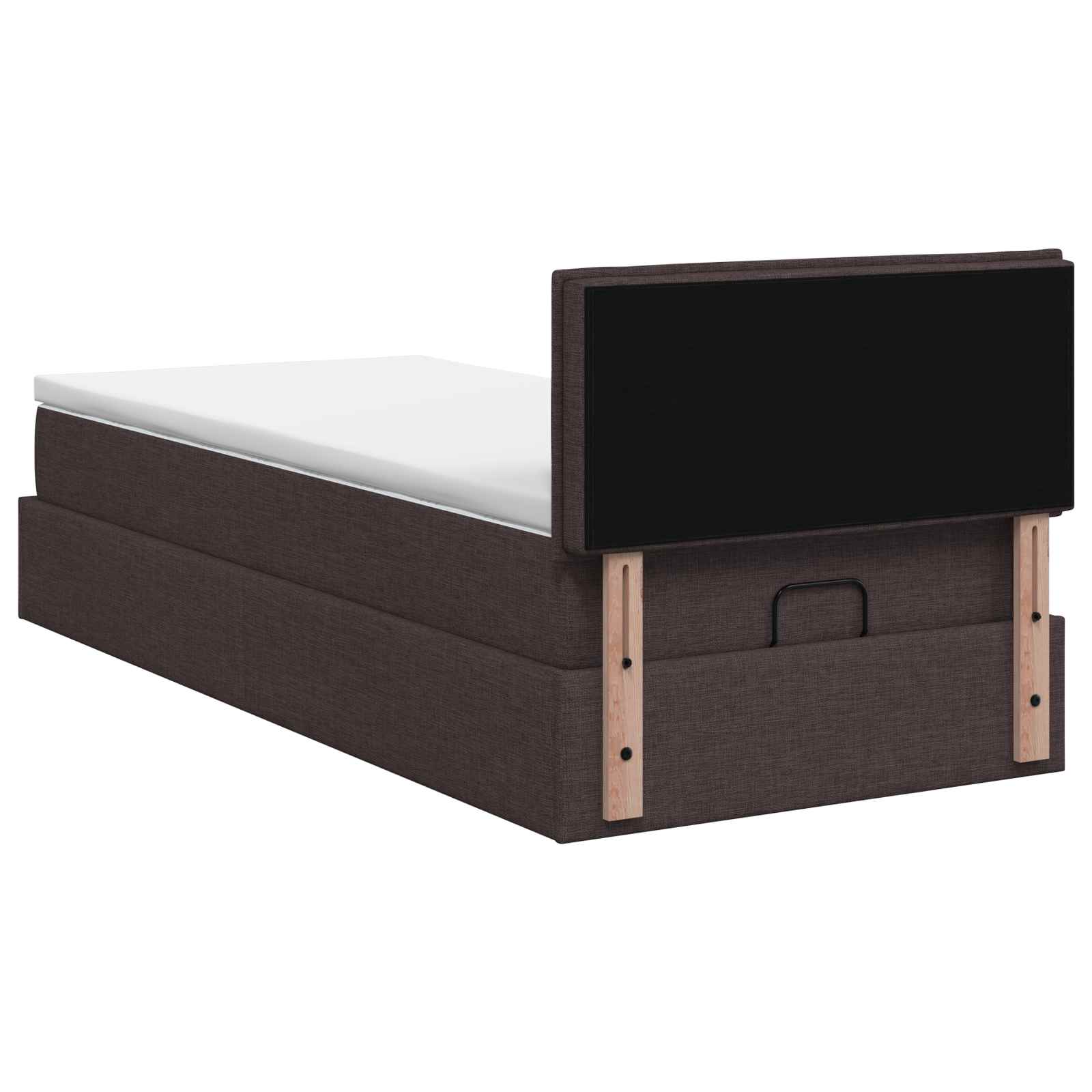 Lit ottoman avec matelas Marron foncé 80 x 200 cm Tissu - XIOS